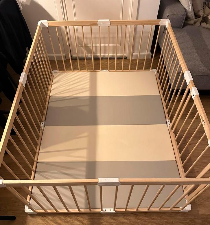 Houten Grondbox Baby & Luxe Speelmat - 120x160 cm, Enfants & Bébés, Parcs, Comme neuf, Enlèvement