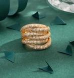 Luxe ring met zirkonium, Handtassen en Accessoires, Ophalen of Verzenden, Nieuw, Goud, Goud