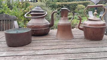 Poêlon et bouilloires en cuivre beschikbaar voor biedingen