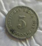 Monnaie munten allemagne 5 pfennig 1912 A, Timbres & Monnaies, Monnaies | Europe | Monnaies euro, Enlèvement ou Envoi, Allemagne