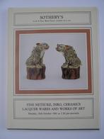 Sotheby's Fine Netsuke inro ceramic lacquer wares&works '81, Antiquités & Art, Enlèvement ou Envoi