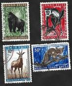 8 postzegels 1959 Beschermde dieren Belgisch Congo, Ophalen of Verzenden, Overige landen, Gestempeld