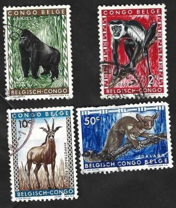 8 postzegels 1959 Beschermde dieren Belgisch Congo beschikbaar voor biedingen