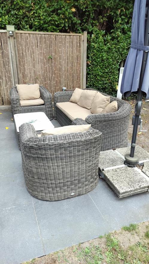 Tuinsalon met salontafeltje en kussens, Tuin en Terras, Tuinsets en Loungesets, Zo goed als nieuw, Ophalen