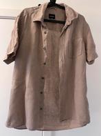 DOCKERS - Linnen hemd korte mouwen - Bruin/beige - M, Kleding | Heren, Overhemden, Ophalen, Bruin, Halswijdte 39/40 (M), Gedragen