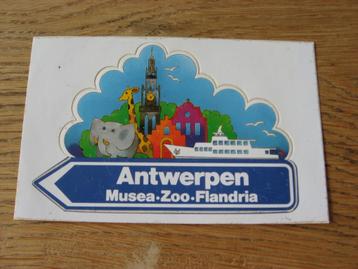 Vintage Sticker Antwerpen Musea Zoo Flandria  beschikbaar voor biedingen