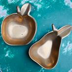 2 kleine koperen schaaltjes / asbakjes appel en peer, Antiek en Kunst, Ophalen of Verzenden