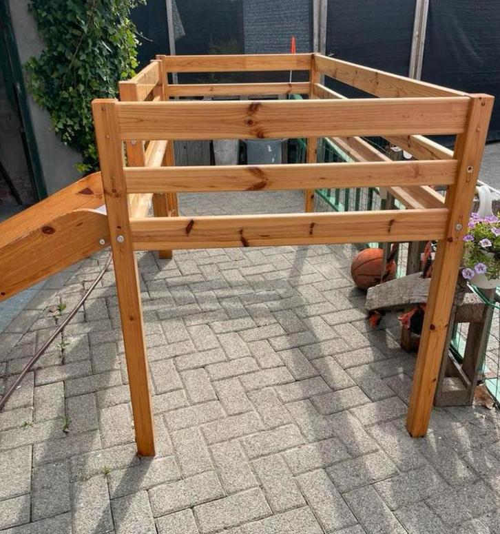 Halve hoogslaper, Enfants & Bébés, Chambre d'enfant | Lits superposés & Lits mezzanines, Utilisé, Lit mi-hauteur mezzanine, Enlèvement