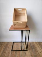 Stapelbare houten opbergdoos (L) geïntegreerde handgrepen, Minder dan 50 cm, Ophalen of Verzenden, Zo goed als nieuw, Minder dan 40 cm