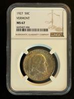 1927 50C Vermont MS67, Timbres & Monnaies, Monnaies | Amérique, Enlèvement ou Envoi, Argent
