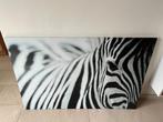 Zebra foto - hangend canvas, Huis en Inrichting, Woonaccessoires | Lijsten, Ophalen, Overige materialen, Zo goed als nieuw, 100 tot 125 cm