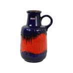 vaasGermany Aardewerk Scheurich Blauw Oranje Fat Lava 408-40, Huis en Inrichting, Woonaccessoires | Vazen, Gebruikt, Blauw, Aardewerk of Porselein