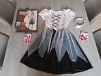 Zwart/wit kleedje + diadeem + handschoenen 146 (Nieuwstaat), Kinderen en Baby's, Ophalen of Verzenden, Nieuw, Meisje, Setje