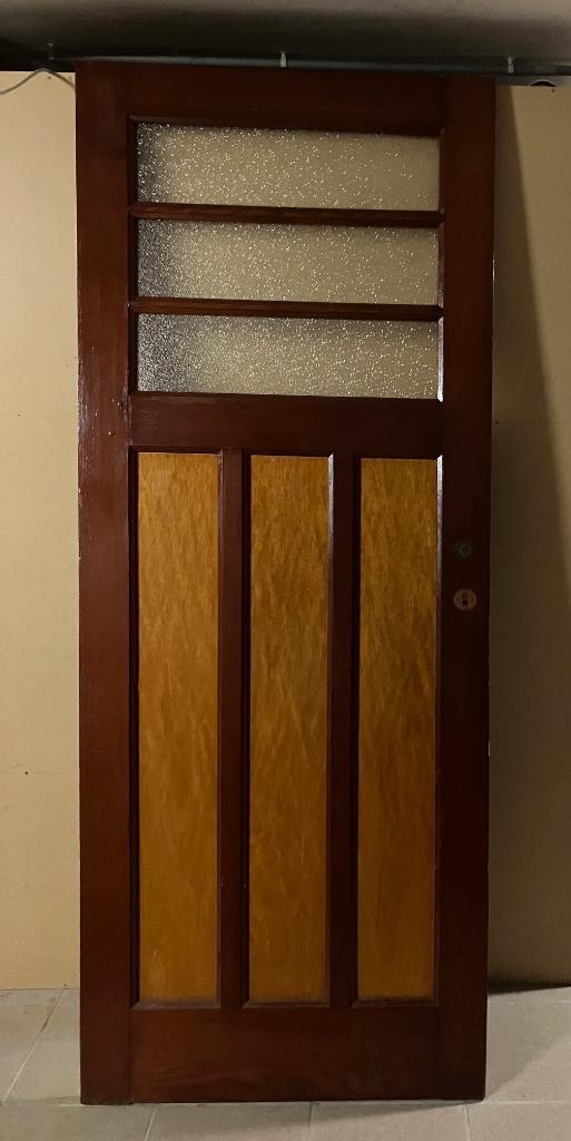 3 deuren, Doe-het-zelf en Bouw, Deuren en Vliegenramen, Gebruikt, Binnendeur, 200 tot 215 cm, 80 tot 100 cm, Hout, Ophalen