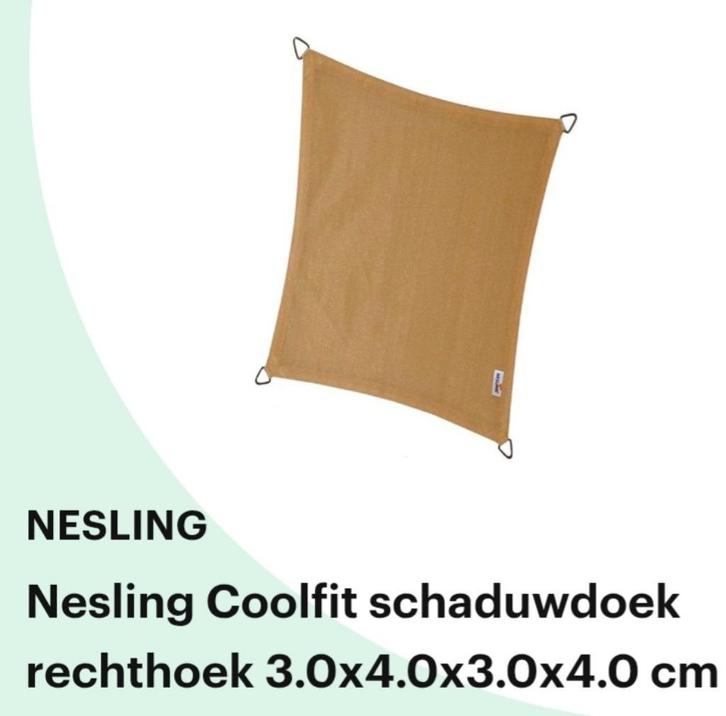 Nesling schaduwdoek 34, Tuin en Terras, Schaduwdoeken, Zo goed als nieuw, Ophalen