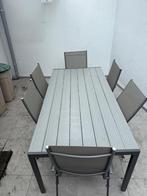 Tuintafel + 6 stoelen, Tuin en Terras, Tuintafels, Ophalen, Rechthoekig, Hout