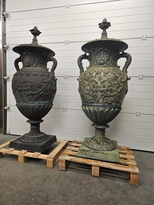 EXCLUSIEVE ENORME BRONZEN TUINVAAS C.M.CLODION LEES ZOEKERTJ, Tuin en Terras, Tuinvazen, Zo goed als nieuw, Ophalen of Verzenden