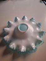 Fenton turquoise  opaline melkglas lampkap  zie info ., Comme neuf, Enlèvement ou Envoi