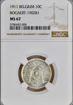 Belgium Silver 10 Cents 1917 FDC MS67, Verzenden, Zilver, Losse munt, Zilver