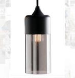 Hanglamp E27 Zwart SMOKE Hang-lamp Glas 30CM lang Nieuw, Huis en Inrichting, Ophalen of Verzenden