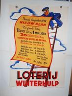 Originele Oorlogsposter Belgische Winterhulp Loterij, Verzamelen, Rechthoekig Staand, Verzenden, Zo goed als nieuw, A1 t/m A3