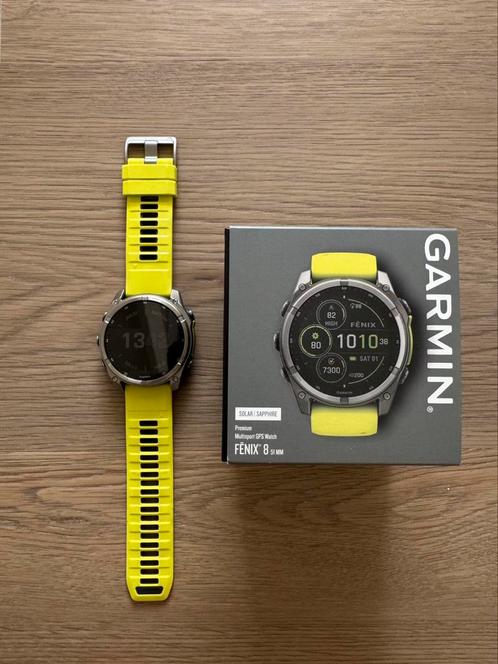 Garmin fenix 8 51mm sapphire solar, Handtassen en Accessoires, Sporthorloges, Zo goed als nieuw, Grijs, Ophalen