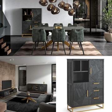 Complete meubelset Simba Teakhout zwart/goud