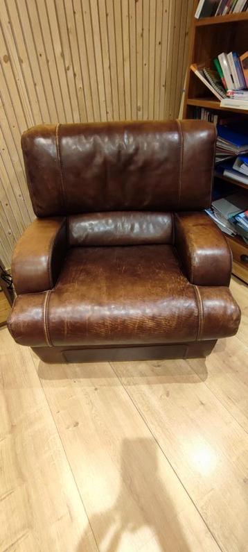Fauteuil en cuir, Enlèvement, Utilisé, Cuir
