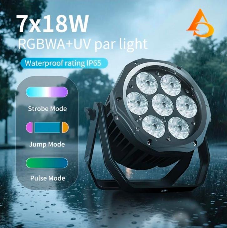 Led par IP65 7 x 18 watt RGBWAUV, Musique & Instruments, Lumières & Lasers, Neuf, Enlèvement ou Envoi
