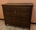 Commode ancienne en chêne massif – 4 tiroirs, Enlèvement, Comme neuf, Chêne