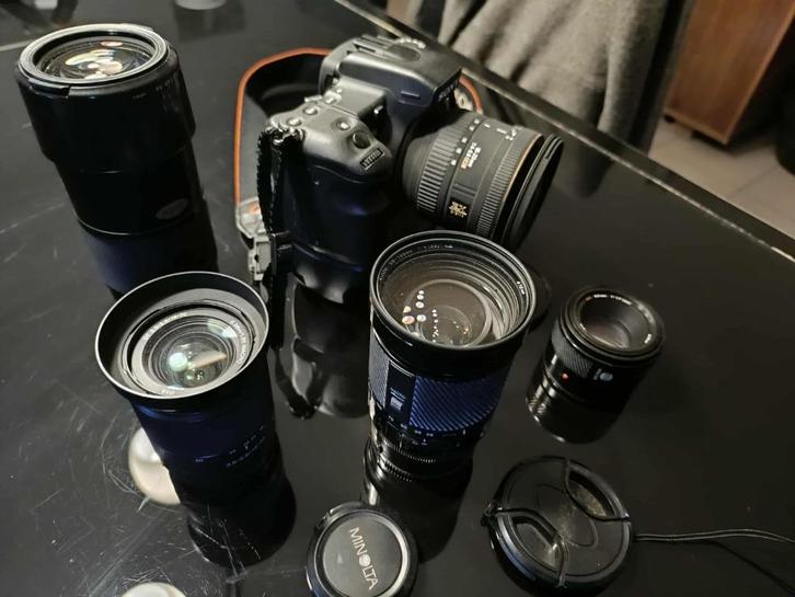 SonyA700 + minolta lenzen, Audio, Tv en Foto, Fotocamera's Analoog, Gebruikt, Spiegelreflex, Overige Merken, Ophalen