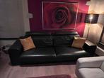 Zwart leder zitbank, Ophalen, Gebruikt, Leer