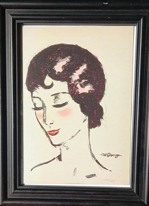 Van Dongen "Meisje met de geloken ogen", Antiek en Kunst, Kunst | Litho's en Zeefdrukken, Ophalen of Verzenden
