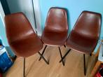 DRIE BRUINE LEREN STOELEN IDEALE STAAT drie leren stoelen, Huis en Inrichting, Stoelen, Leer, Drie