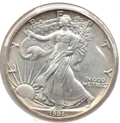 American eagle 1 ounce 1991, Postzegels en Munten, Edelmetalen en Baren, Zilver, Ophalen of Verzenden