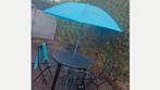 Tafel + 4 stoelen + parasol (kantelbaar, Tuin en Terras, Ophalen of Verzenden, Gebruikt, Metaal, Verstelbaar