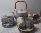 Thee Servies (6Kopjes+schoteltjes+theepotje), Huis en Inrichting, Ophalen, Zo goed als nieuw, Keramiek, Compleet servies