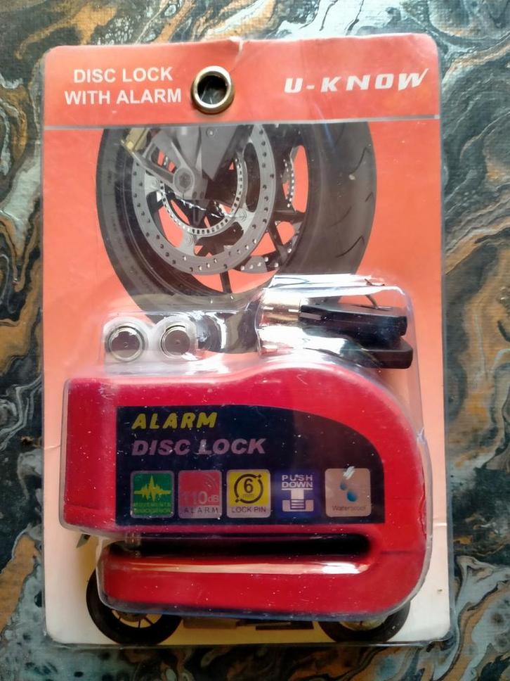 SCHIJFREM SLOT MET TRILSENSOR ALARM, Motoren, Accessoires | Sloten, Zo goed als nieuw, Ophalen of Verzenden