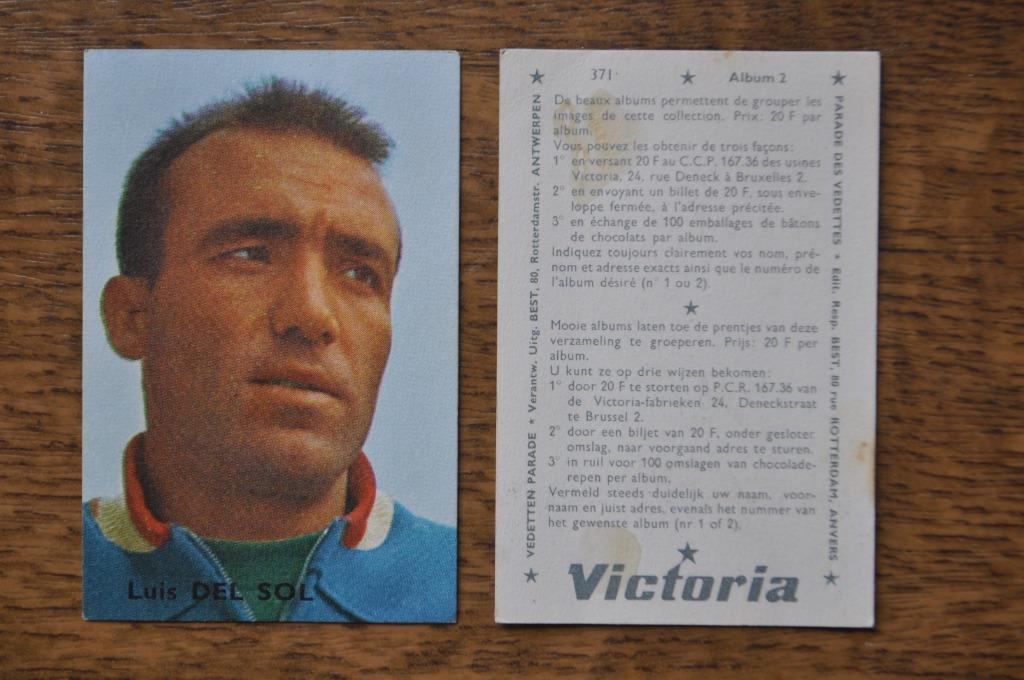 VICTORIA PRENTJE VOETBALLER LUIS DEL SOL, Ophalen of Verzenden, Gebruikt, Plaatje