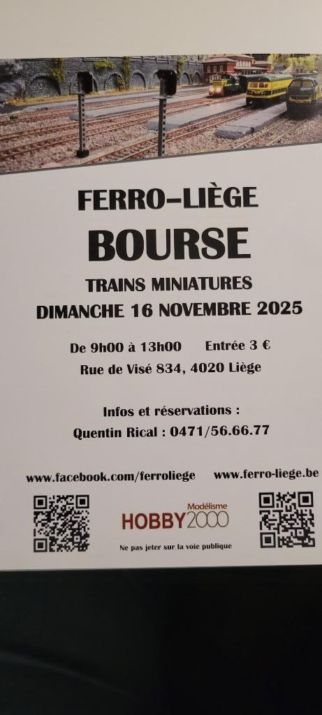 Uitwisseling van modeltreinen FERRO-LIEGE op 16/11/2025, Hobby en Vrije tijd, Modeltreinen | H0, Zo goed als nieuw, Overige typen