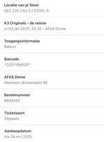 2 tickets k3 orginal VERKOCHT