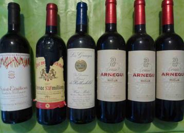 Wijnflessen Bordeaux/Chianti/Rioja - kelderresten '96-2009