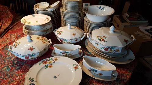 74 Delig Antiek Porseleinen Servies Union K (1921-1925), Antiek en Kunst, Antiek | Servies compleet, Ophalen