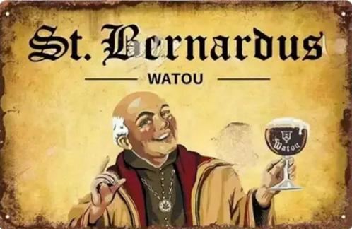 Reclamebord vintage St. Bernardus Watou - mancave poolhouse, Verzamelen, Merken en Reclamevoorwerpen, Zo goed als nieuw, Reclamebord
