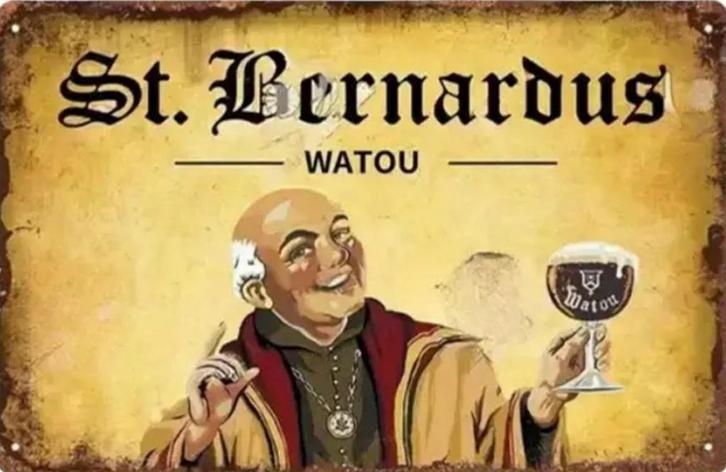 Reclamebord vintage St. Bernardus Watou - mancave poolhouse, Verzamelen, Merken en Reclamevoorwerpen, Zo goed als nieuw, Reclamebord