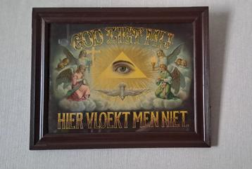 Mooie vintage antieke kader met spreuk.  beschikbaar voor biedingen