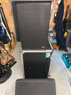 2 x NOVA acoustics VS15m in flightcase + Zeck PT5 versterker, Ophalen, Zo goed als nieuw