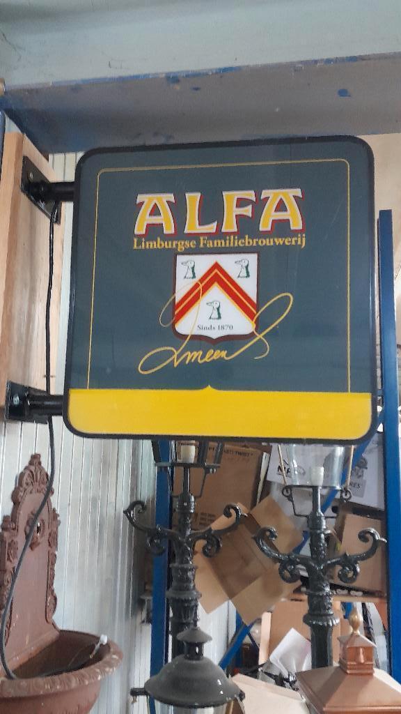 lichtreclame alfa bier, Verzamelen, Biermerken, Nieuw, Reclamebord, Plaat of Schild, Ophalen