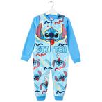Stitch Fleece Onesie Blauw - Maat 92 - 98 - 104 - 110 - 116, Disney, Nacht- of Onderkleding, Jongen of Meisje, Nieuw