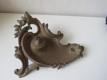 Encrier vintage en bronze cuivré Art Nouveau